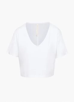 Foundation V-neck Cropped T-shirt -Fashion Women Shop s22 00 a01 82812 1275 off a