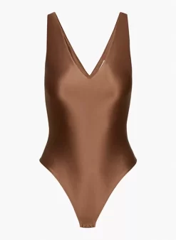 Satinette V-neck Bodysuit -Fashion Women Shop s23 01 a01 105092 23834 off a