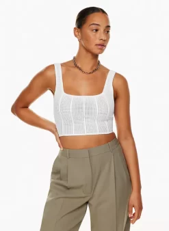 Sculpt Knit Squareneck Cropped Tank