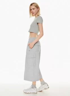 Terry Fleece Cargo Midi Skirt
