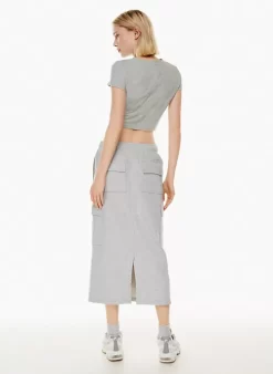 Terry Fleece Cargo Midi Skirt -Fashion Women Shop s23 03 a07 110548 4425 on e