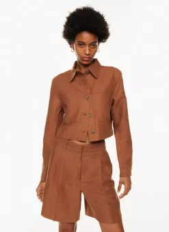 Little Cropped Linen Jacket -Fashion Women Shop s23 04 a04 107627 29660 on c